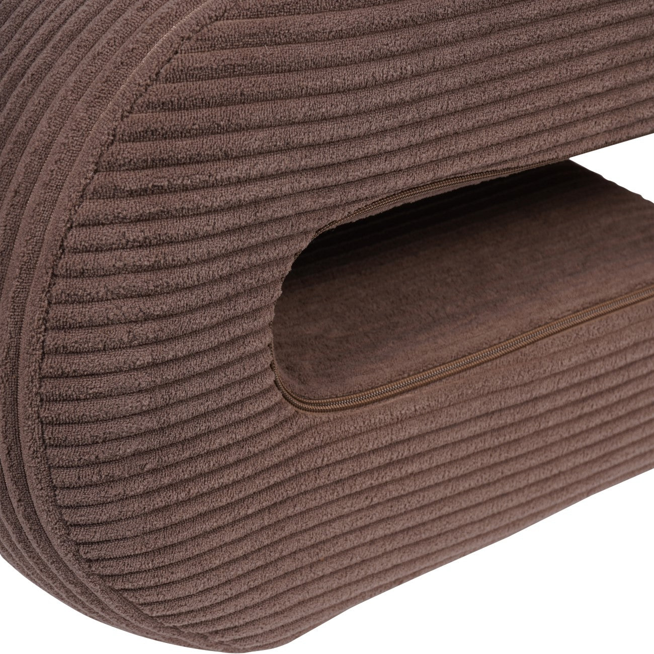 Ellis S-Shape Mid Brown Curved Accent Chair